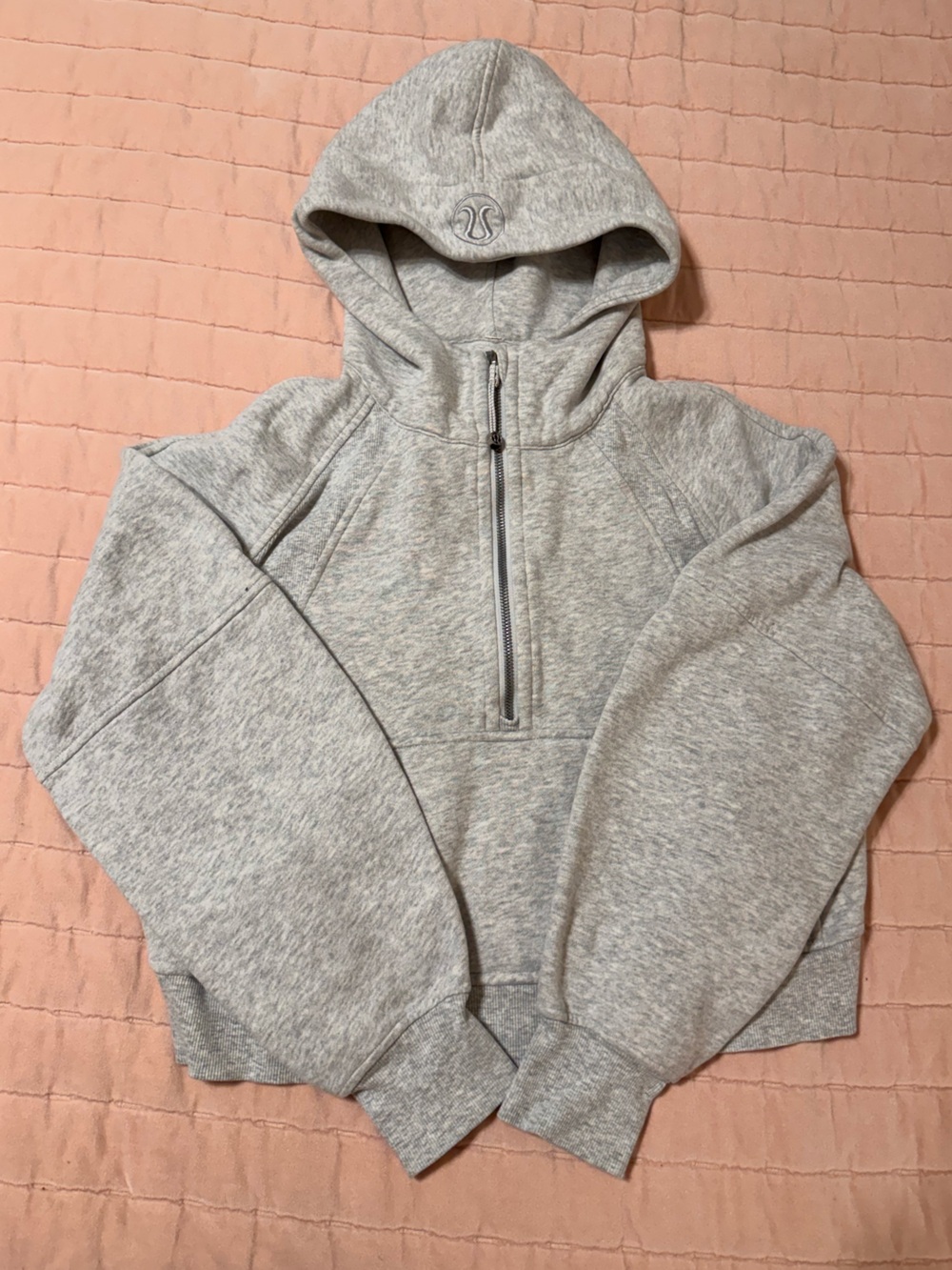 Lululemon Scuba Full Zip Hoodie size 6 Gray Logo Hoodie